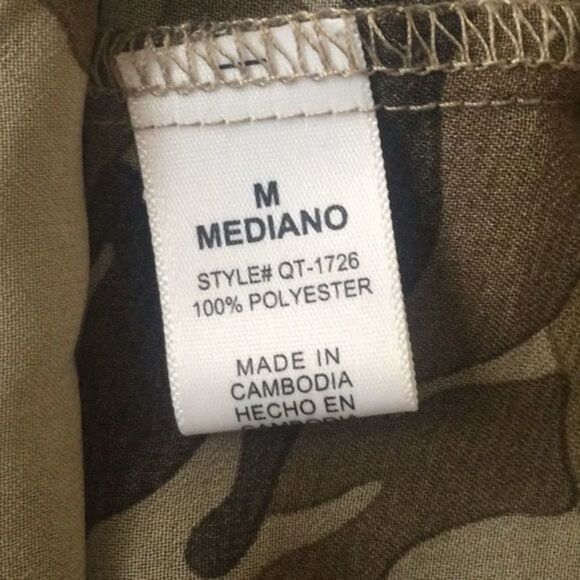 ZENANA Outfitters Semi Sheer Camouflage Front Tie‎ Shirt Med - Picture 9 of 11